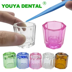 2/6pcs Dental Mixing Cup Bowls High Quality Glass Dish Household Octagonal Cups Dentistry Liquid Powder Holder Container Tools
