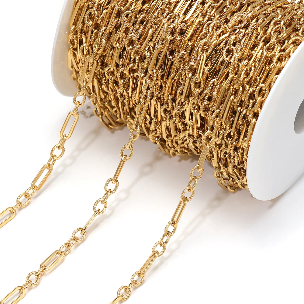 

1 Meter Gold Stainless Steel 3:1 O Link Rolo Cable Chains for DIY Jewelry Bracelets Necklace Pendant Findings Earrings Making