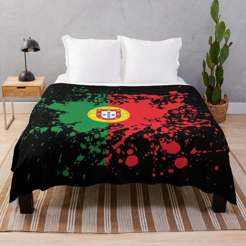 Portugal Souvenir Landmark, Portugal Flag Travel Throw Blanket fluffy Summer Polar Blankets