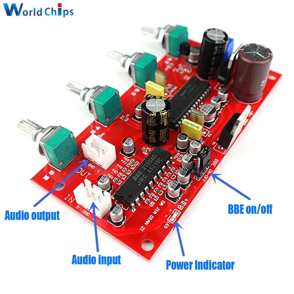 UPC1892 HIFI Stereo Preamp Amplifier Front Fever Level JRC2150 BBE Sound Adjustment Preamplifier Volume Tone Control Bass Board