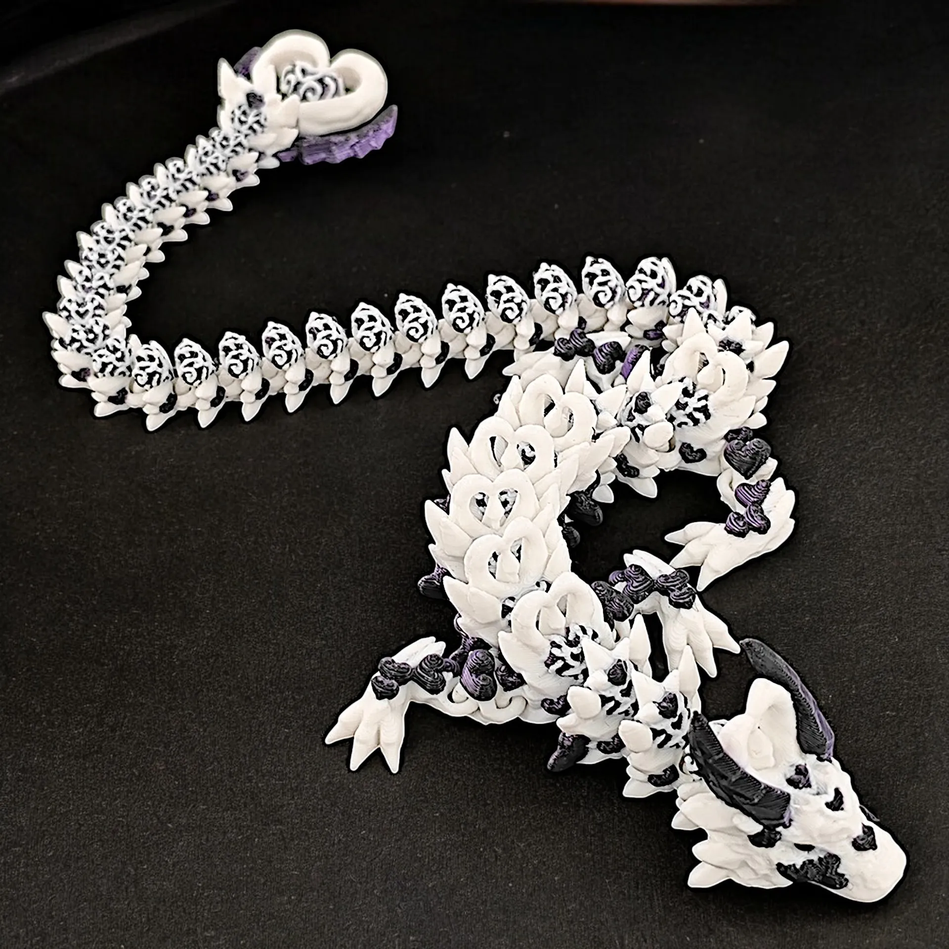 32 cm 3D-Druck Cool Dark Dragon Spielzeug Gelenke Bewegliche Rotierende Simulation Drachen Modell Kreative Geschenk Hause Dekoration Ornamente