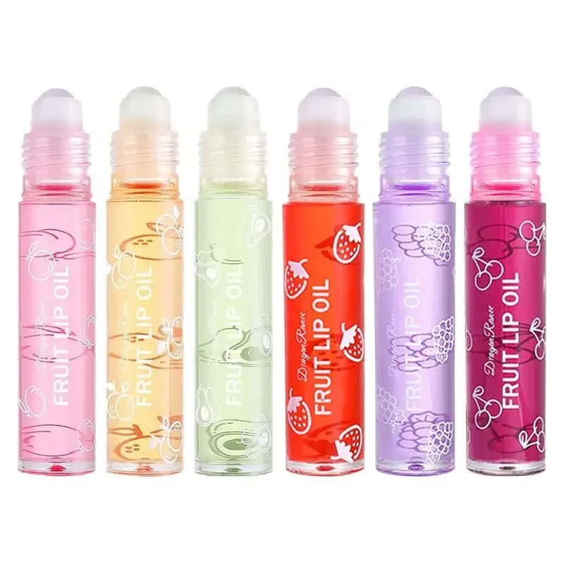 Lip Gloss Fresh Fruit Roll-on Lip Balm Lips Makeup Primer Moisturizing Clear Transparent Lip Oil Long Lasting Hydrating