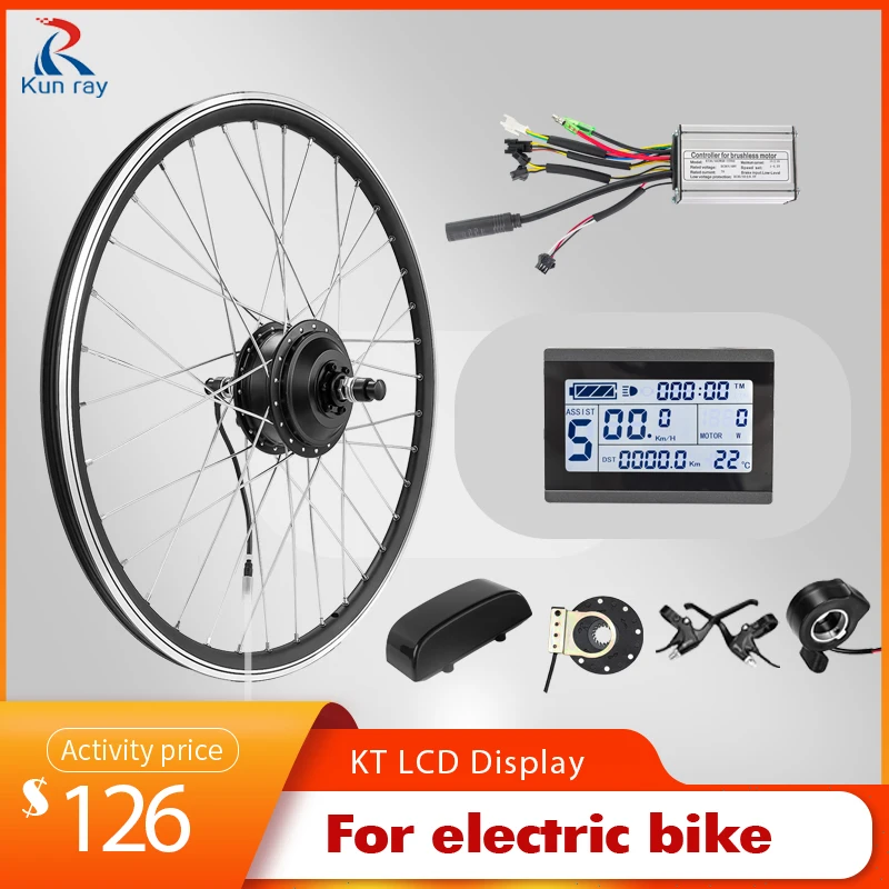 Electric bicycle Conversion Kit Hub Motor Kit Front Rear Drive with LCD3 Display Controller 250W 350W 500W Motor Wheel