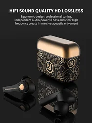 Embossed process wireless earphones, semi-in-ear, fashion style, long life waterproof and sweat proof wireless earphones