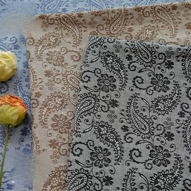 

Разноцветный цветок кешью, хлопковая жаккардовая ткань, винтажная классическая рубашка, сумка Cheongsam, тканый текстиль, весенне-летняя мода