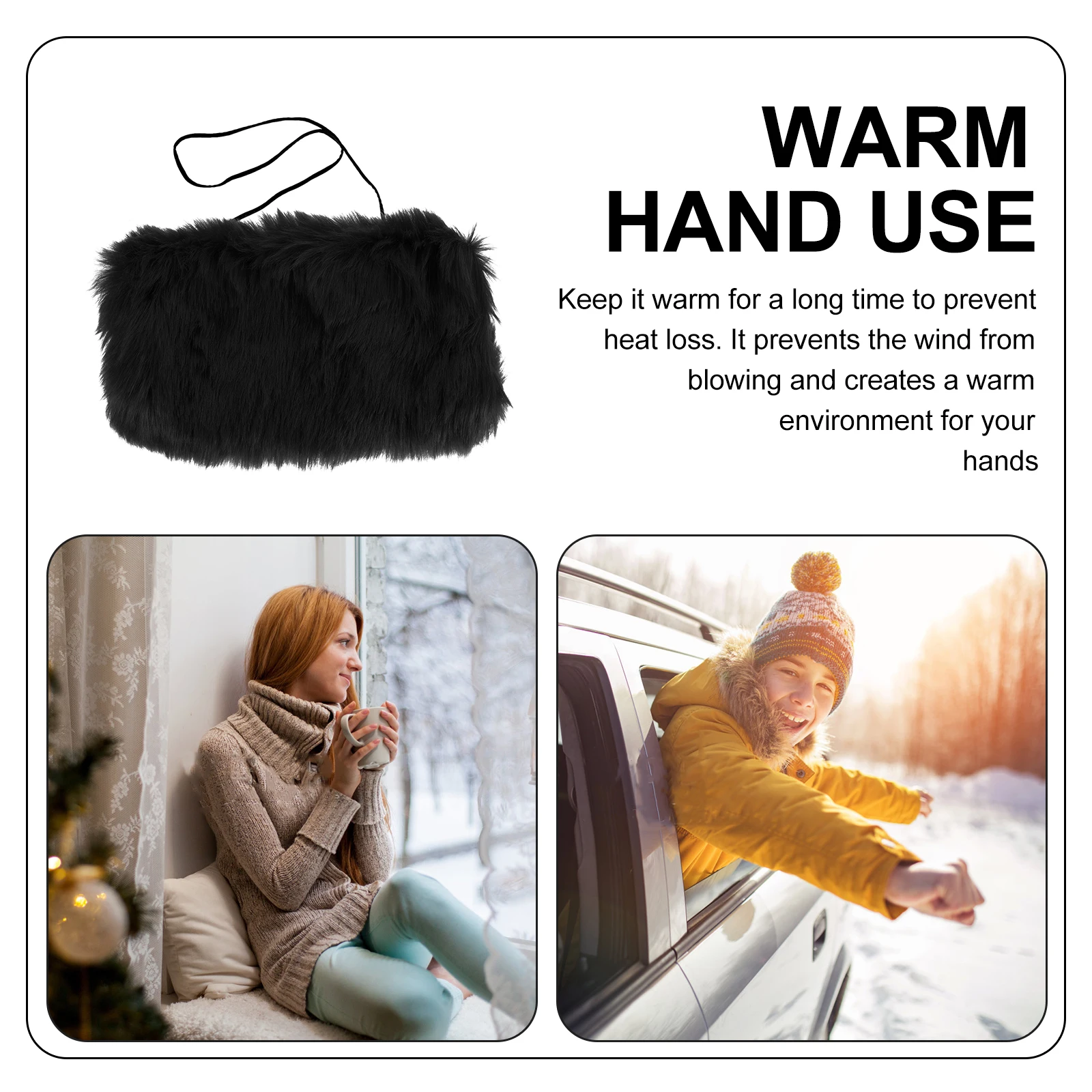 

H Warmer Bag Portable Muff for Girls Polyester Pouch Wedding Party Accessory Winter Outfit Gloves Camp Hike
