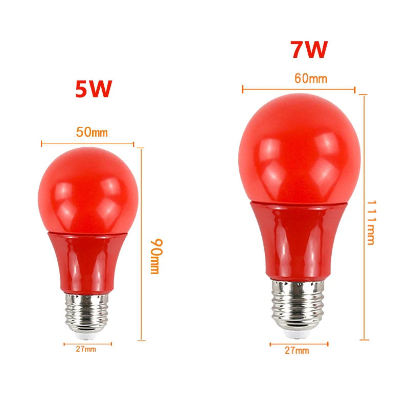 7 kolorów E27 220V 5W/7W Żarówka Kolorowe światło LED do pokoju KTV Bar Party Festival Decor Lampa Niski pobór mocy Żarówka oszczędzająca energię