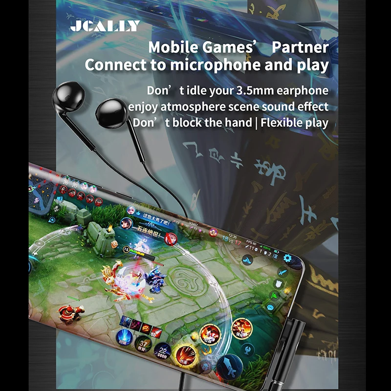 JCALLY JA3T Digitale Audio Draagbare Decodering CX31993 DAC Type-C naar 3.5mm Hoofdtelefoonversterker Hifi 32bit/384KHz L Plug Adapter