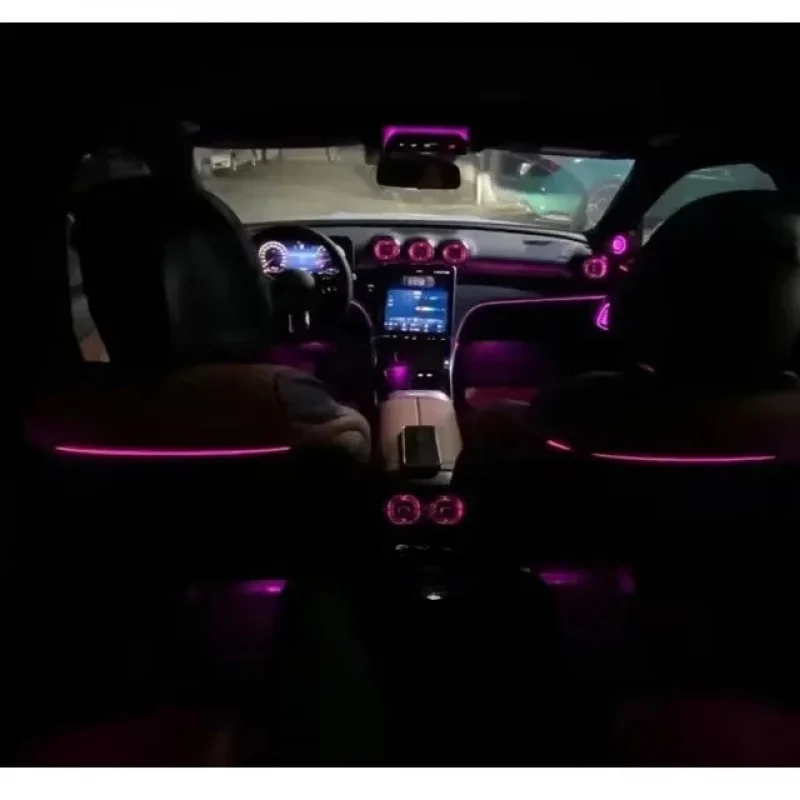 

Цветной световой ремень, модернизация установки аксессуаров для задней части салона автомобиля C-класса и модификации автомобиля, прямая продажа STLF