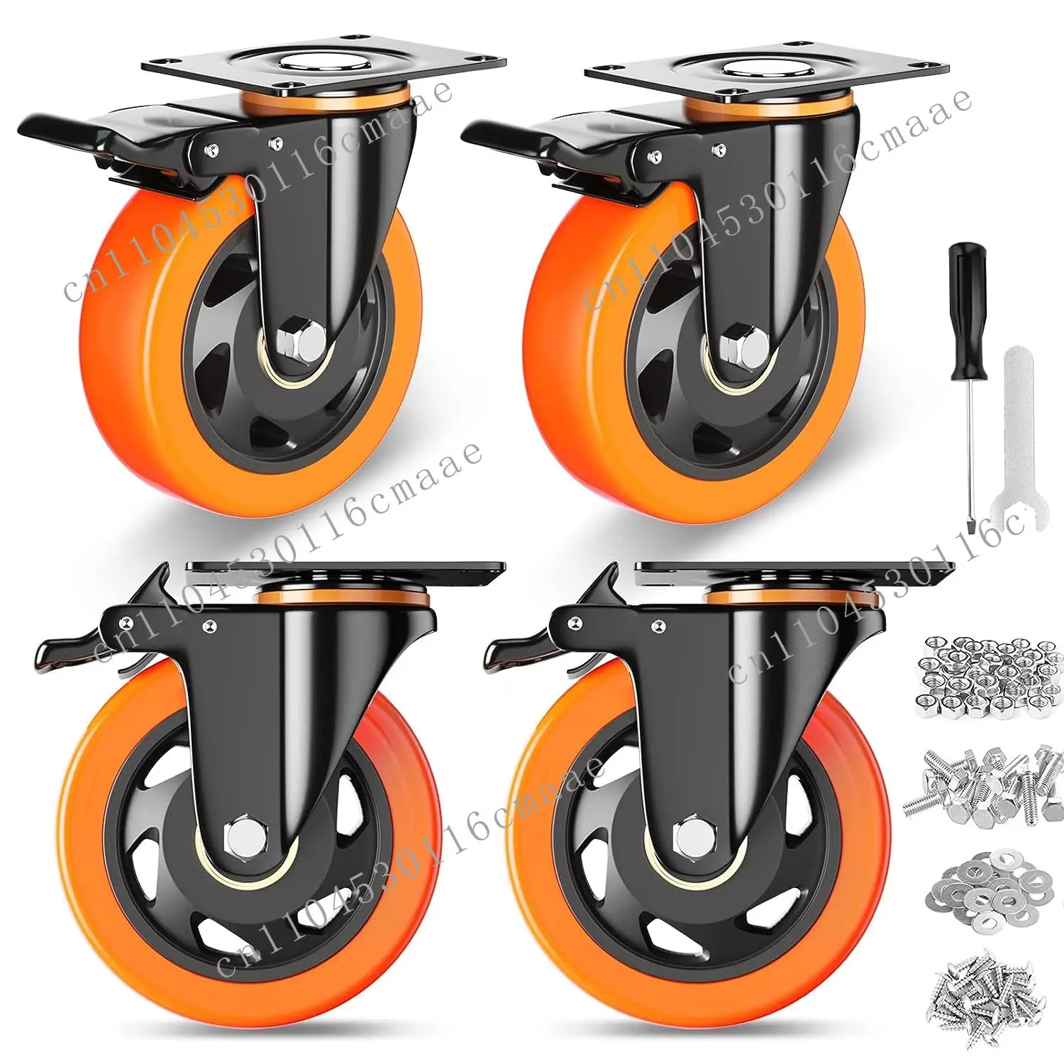 4-Inch Casters Medium Casters with Brakes 2200 Pounds Locking Industrial Swivel Top Casters