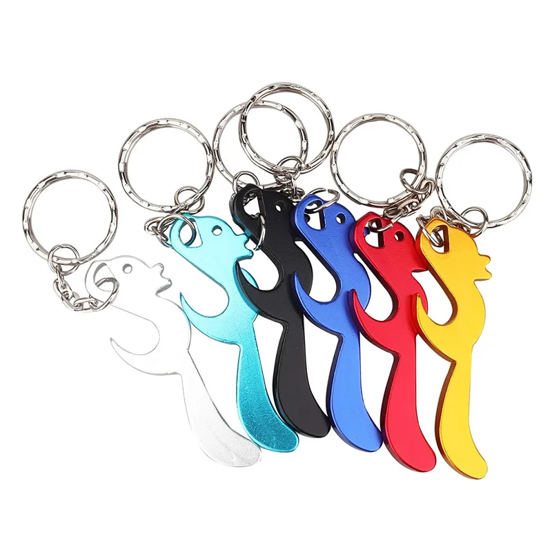 

300Pcs/Lot 6 Colors Squirrel Keychain Bottle Opener Beer Opener Tool Key Tag Chain Ring Accessories Wholesale