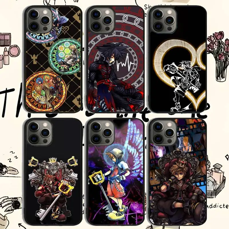 

Kingdom Hearts Pattern 2 anime Phone Case 11-16 Series TPU Stylish Frosted Mirror , Non-Slip And Drop-Resistant