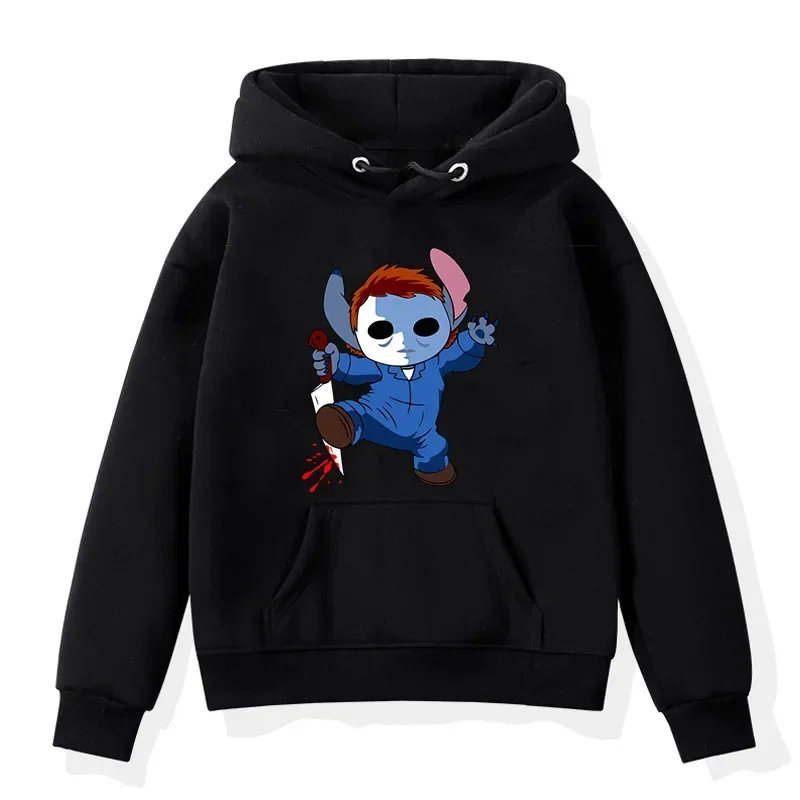 Lovely Pattern Halloween Male Sweatshirts Fashion Pocket Disney Stitch Cartoon Cozy Men Hoodies Autumn Winter Popular Pullover