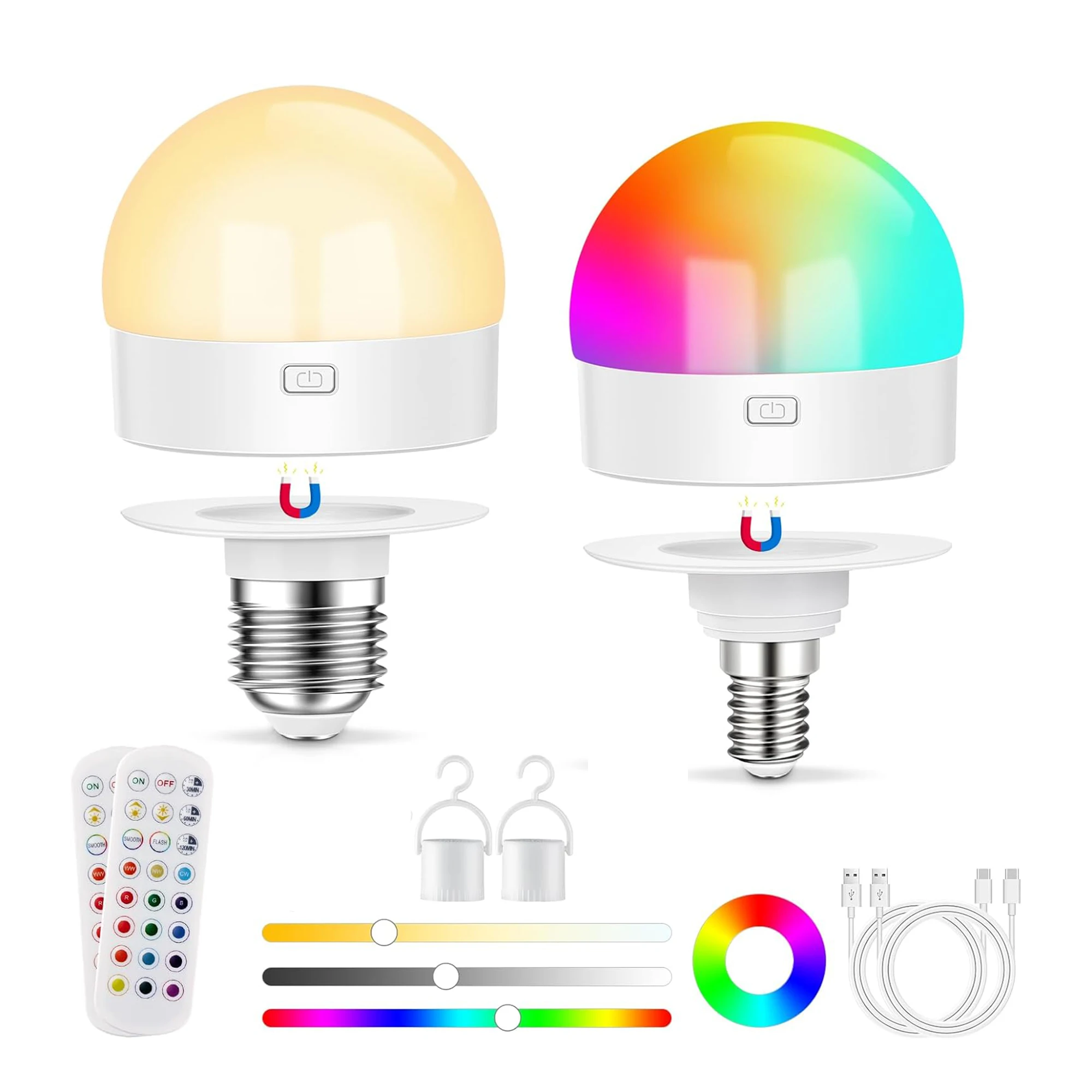 Able Lightbulb With Remote Enhances Ambiance With Quick Charge And Extended Times Magnetic