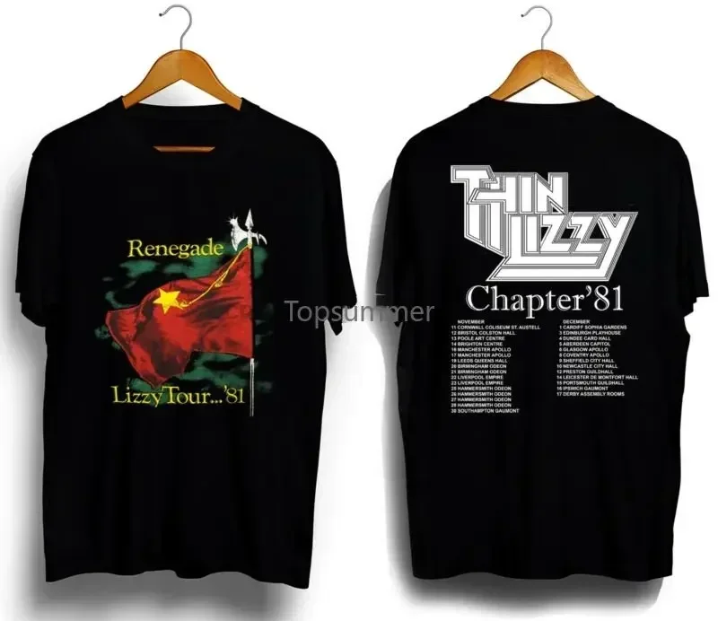 Thin Lizzy 1981 Renegade Tour Heavy  Blues Rock Band Tshirt All Size