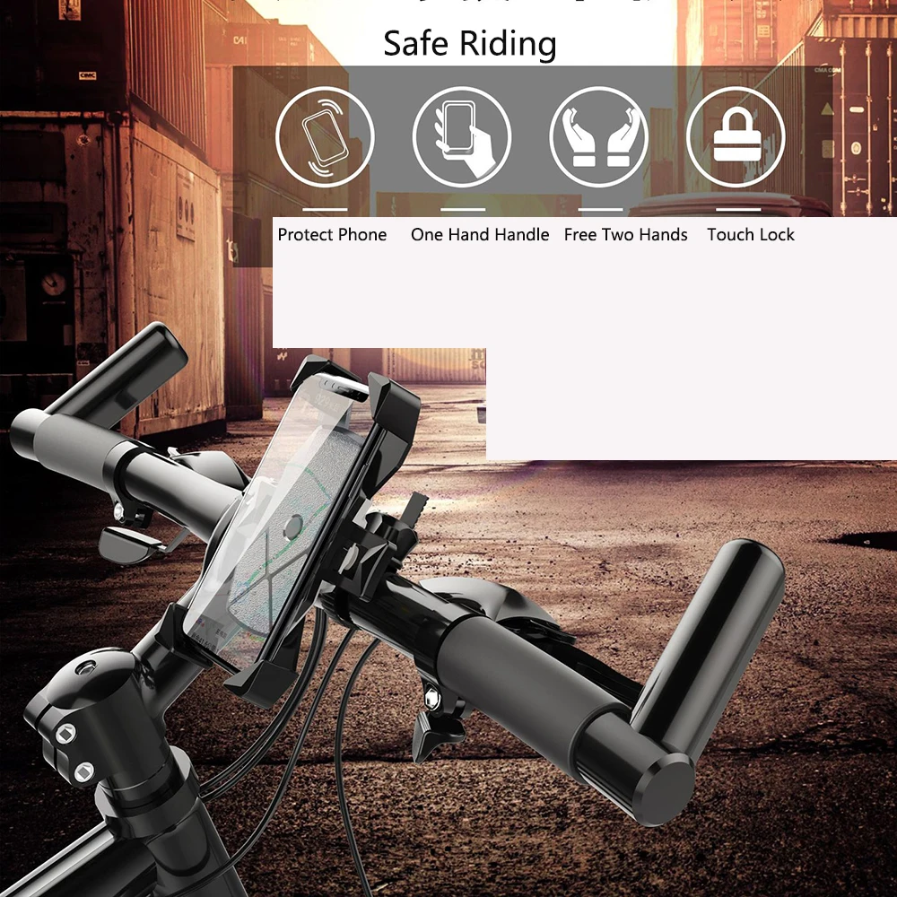 Bicycle and Motorcycle Phone Holder, Easy Mount, One-Button Click Automatic Lock, New Style