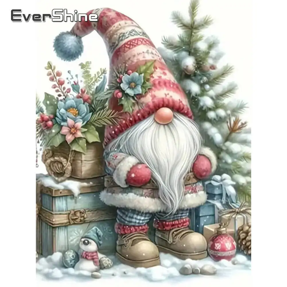 Evershine Portrait Diamond Embroidery Santa Claus Painting DIY Acrylic Craft Supplies Winter Diamond Mosaic Dwarf Holiday Gifts