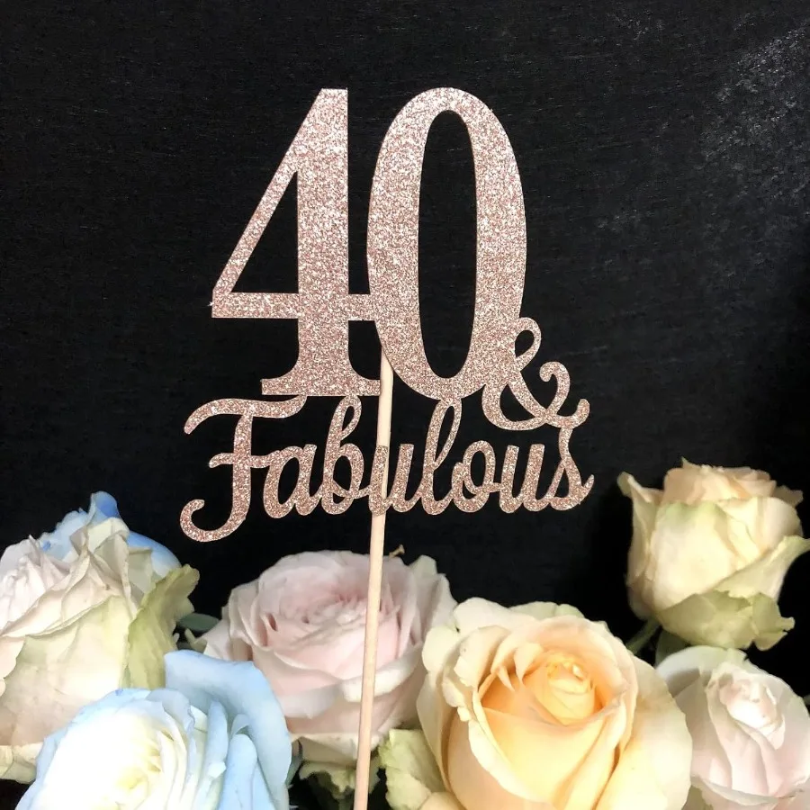 Confezione da 10 centrotavola favolosi e per il 40° compleanno su entrambi i lati per tavoli Numero 40 Centrotavola Bastoni Decorazione per la tavola per il 40° compleanno