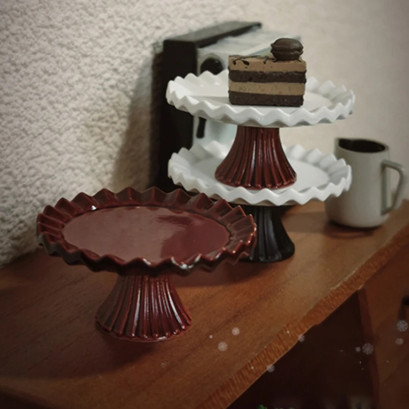 1Pcs Dollhouse Mini Turntable Cake Decoration Turntable Toy Model Doll House Furniture Decor Dollhouse Ornaments Accessories