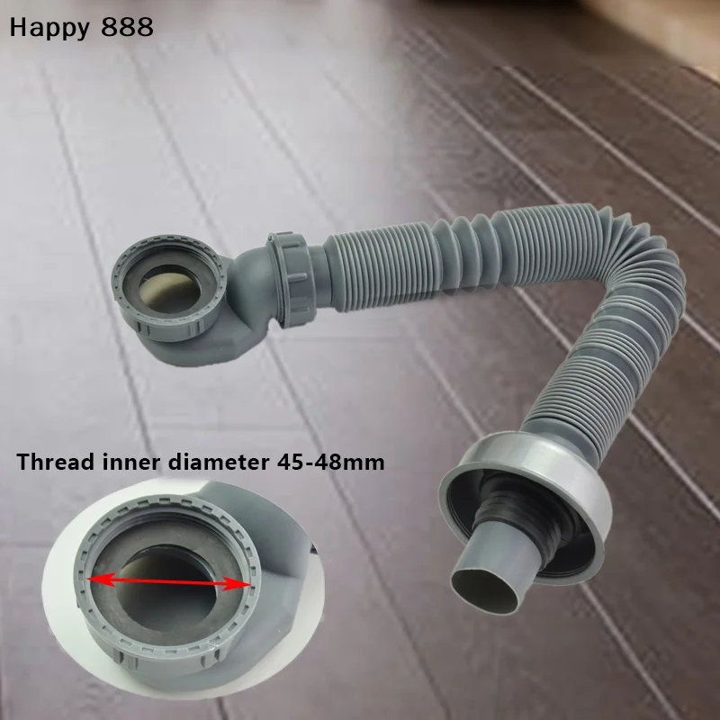 High-Quality ABS/PP Gray Drain Pipe With Water Seal For Flat Bathtub – Efficient Drainage