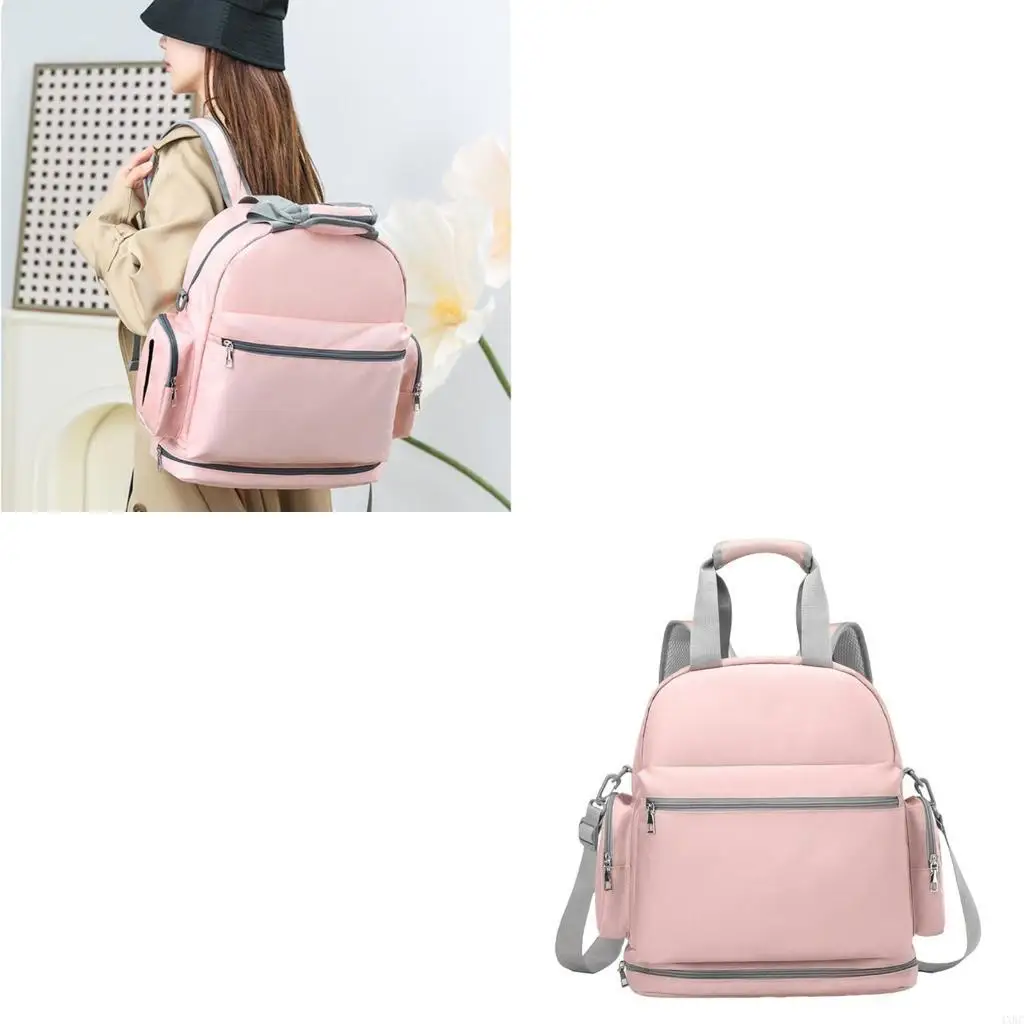 

Fashionable Diaper Bag Backpack with Ample Storage Comfortable Straps Mom Bag Functional Diaper Bag for Busy Moms Travel 4XBC