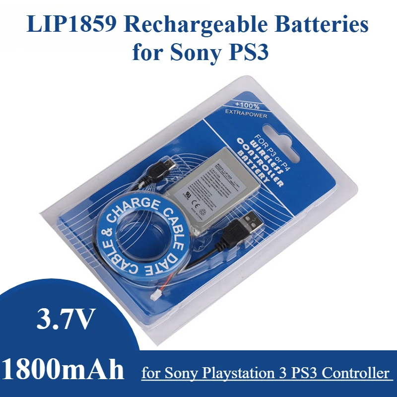 PS3 LIP1859 Battery 1800mAh 3.7V Rechargeable Batteries for Sony Playstation 3 PS3 Controller Game Replacement Lithium Battery