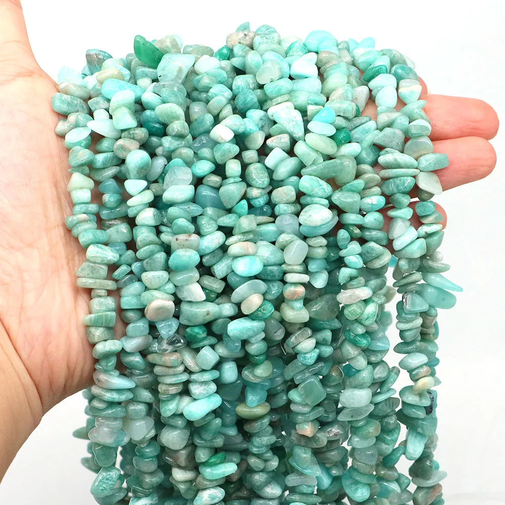 Amazonite Irregular Beads Natural Stones Reiki Crystals Chips Gravel Drilled Holes Bead for Jewelry Making DIY Bracelet Necklace