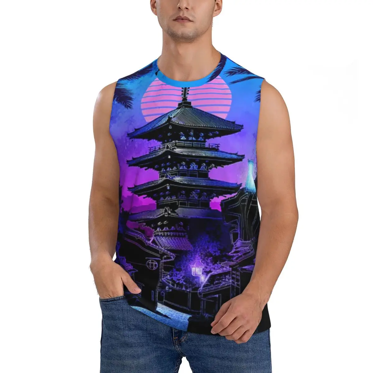 Camiseta Kokoro de Estilo Japonés, Nueva Llegada, Versátil para Exteriores, Combinaciones de Colores Oscuros, Sin Mangas