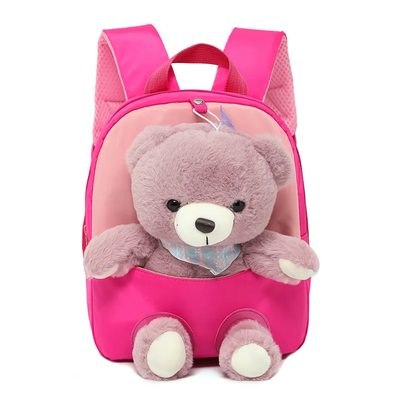 Kindergarten Baby Backpack Cartoon Bear Cute SchoolBags for Girls Boys Kids Gifts Fashion Zipper Shoulder Bag Lightweight 가방