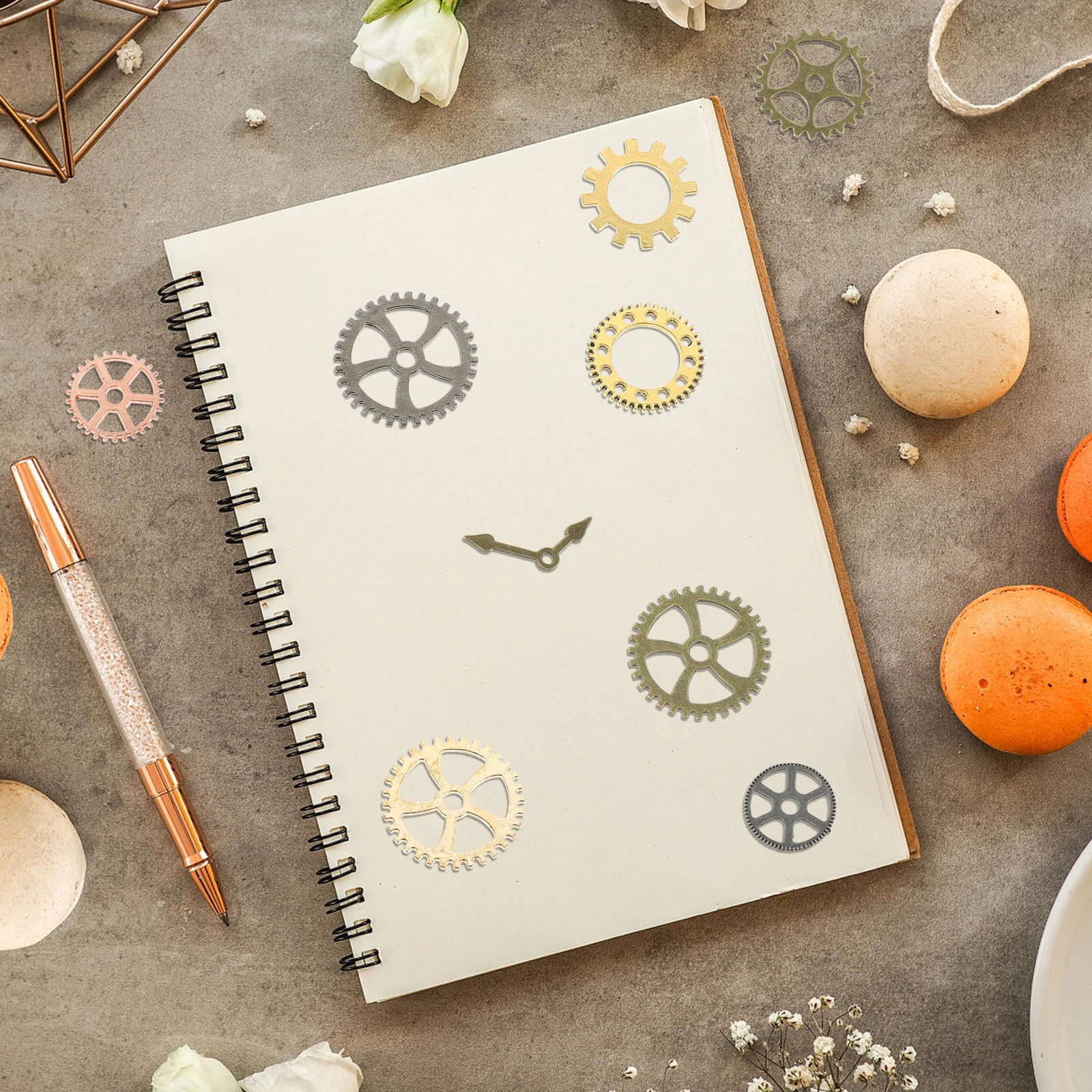 

4 Bags Vintage Alloy Steampunk Gears Charms DIY Nail Art Manicure Decor Metal Pendants for Jewelry Making Craft Costume