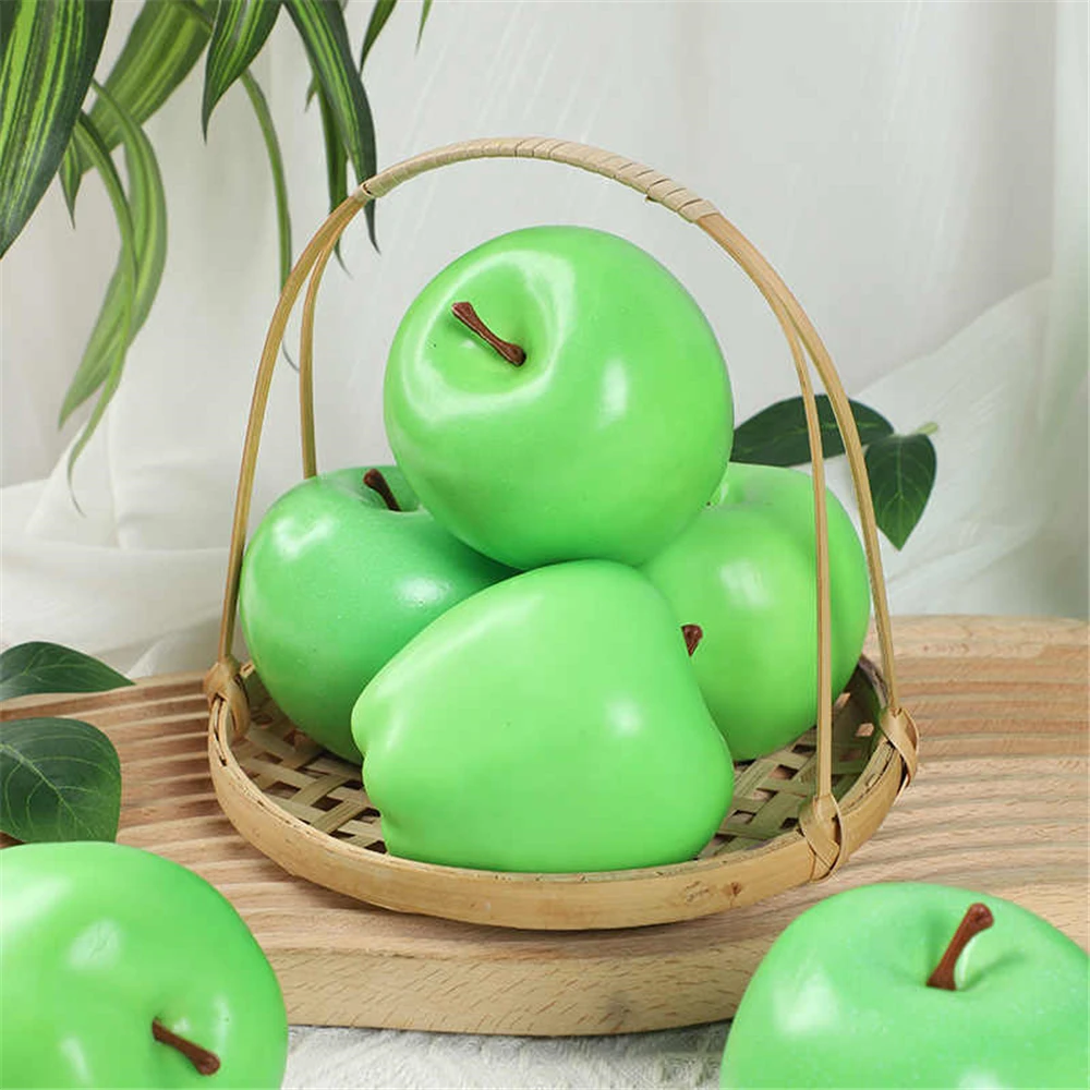 

fake fruit model pretend play toys Festive & Party Supplies restaurant room home decor artificial green apple Simulation fruit