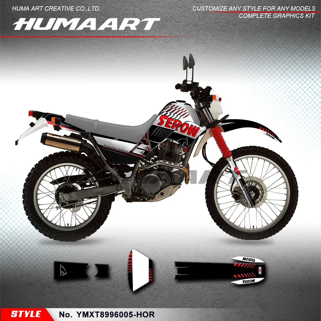 HUMAART Graphics Kit Motorcycle Stickers for Yamaha XT225 XT 225 Serow 1989-1996 Refurbish, YMXT8996005-HOR