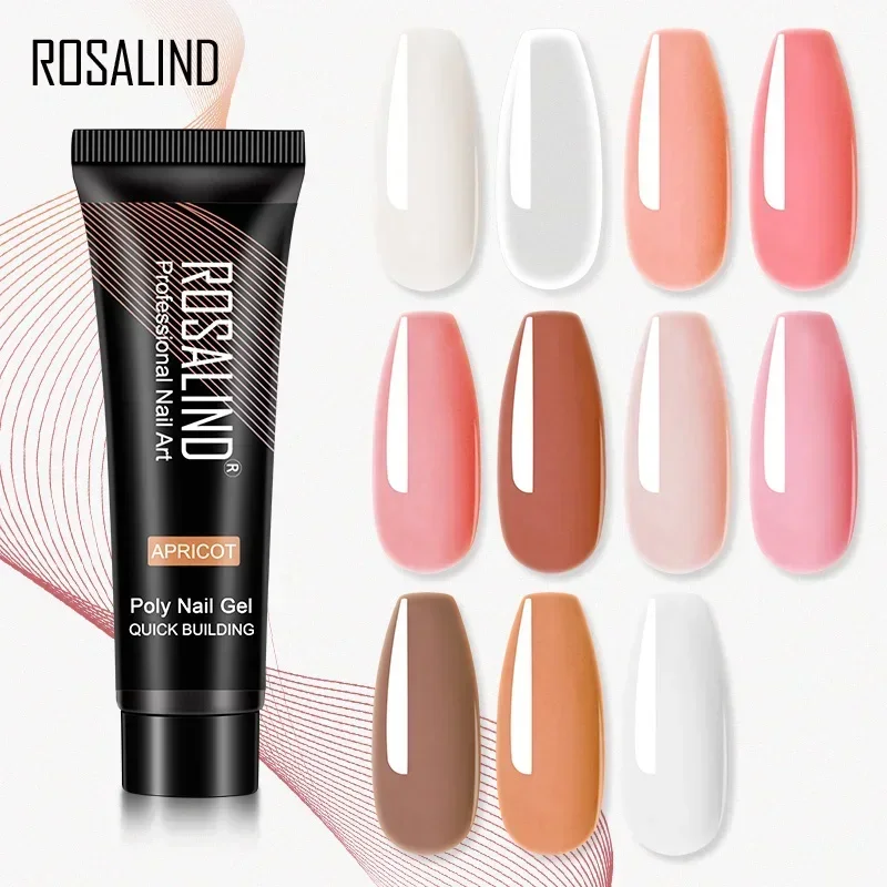 Rosalind poly nagellijm mini 10 ml/15 ml verlengingslijm gel nagelversterking semi-permanente verlenging nagel UV/LED lamp