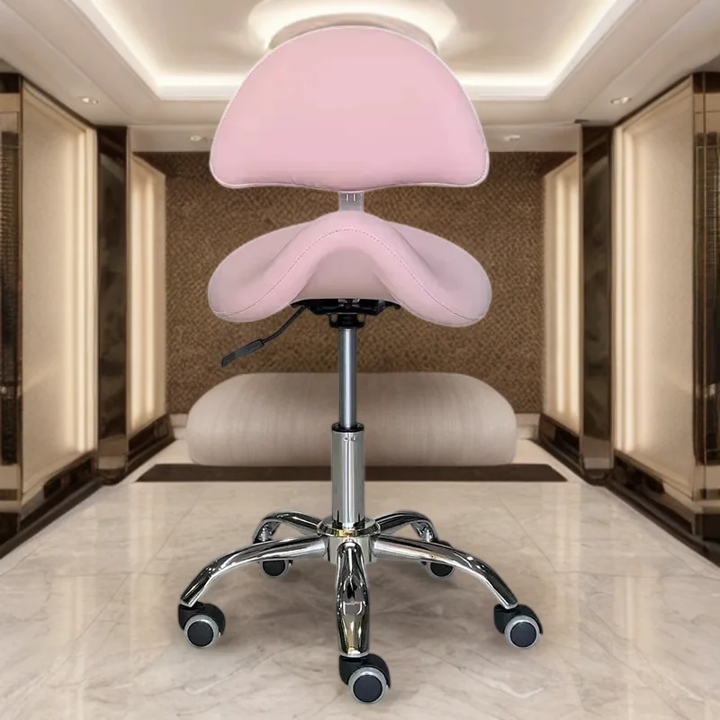 Vanity Hairdressing Stool Chairs Wheels Pink Salon Hair Stylist Ergonomics Chairs Barber Shop Chaise Coiffure Beauty Reception