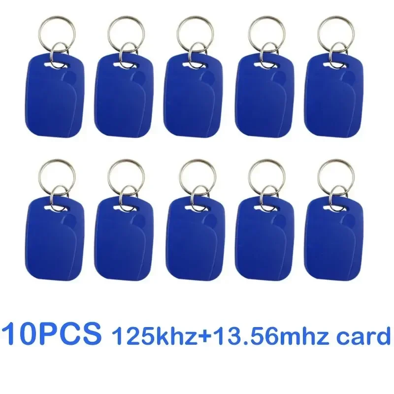10 pz 2 In 1 Doppio Chip di Frequenza RFID Portachiavi 125 KHz T5577 + 13.56 MHz UID Riscrivibile Replicabile Composito Chiave di Controllo di Accesso tag