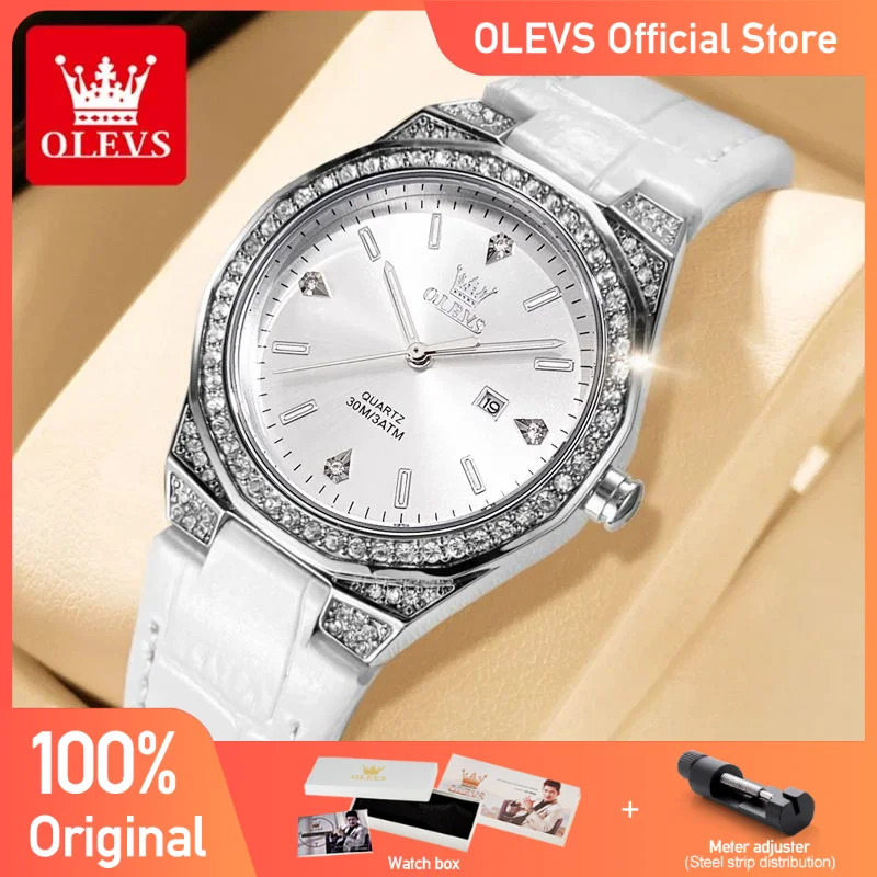 OLEVS 5606 Women‘s Watch Original Light Luxury Fashion Quartz Wristwatch Diamond Bezel Reloj Waterproof Luminous Ladies Watch