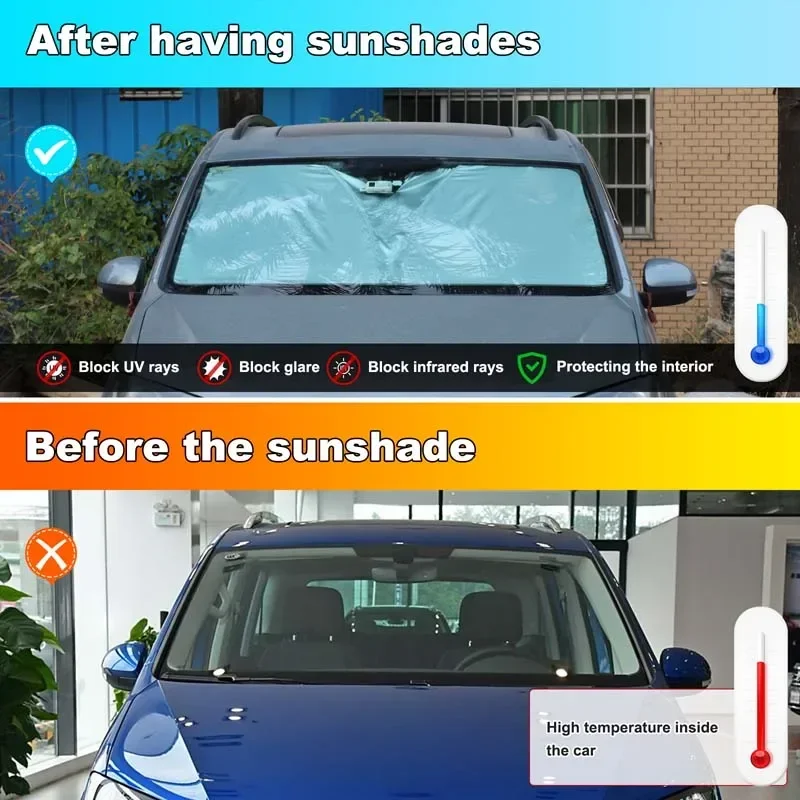 

For Volkswagen Sharan 2012-2019 Silver Tape Car Front Windshield Sunshade Sun Protection Visor Sunshade Interior Car Accessories