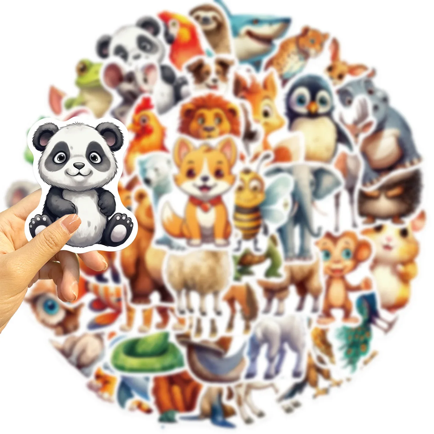 10/50PCS Cartoon Zoo Wild Animals Stickers Aesthetic DIY Toy Phone Skateboard Laptop Fridge Car Decals Graffiti Sticker