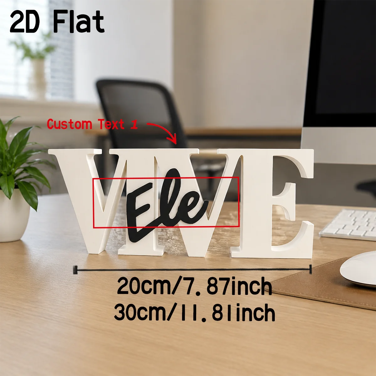 1pc Custom VIVE PVC Wooden Name Plaque,Bedroom Room Table Decor,Wedding Birthday summer Graduation Christmas Gift view 3