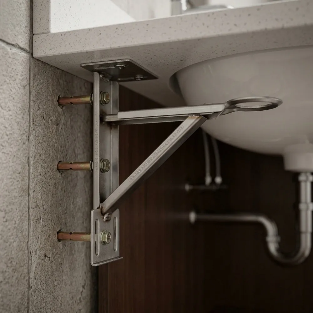 Adjustable Stainless Steel Triangle Bracket For Undermount Sink Countertop Support Structure Kitchen Installation Tool