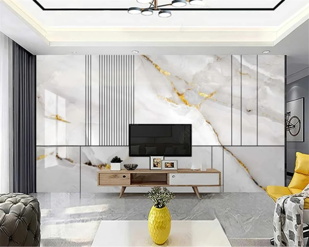 

Beibehang на заказ papier peint современная простая атмосфера свет роскошные скандинавские джазовые обои с белым камнем для гостиной