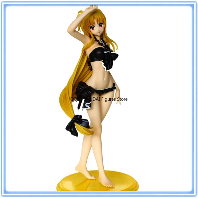 Genuine Original Anime Magical Girl Lyrical Nanoha Force Fate T. Harlaown Swimsuit Ver.Character Action Model Desktop Decoration
