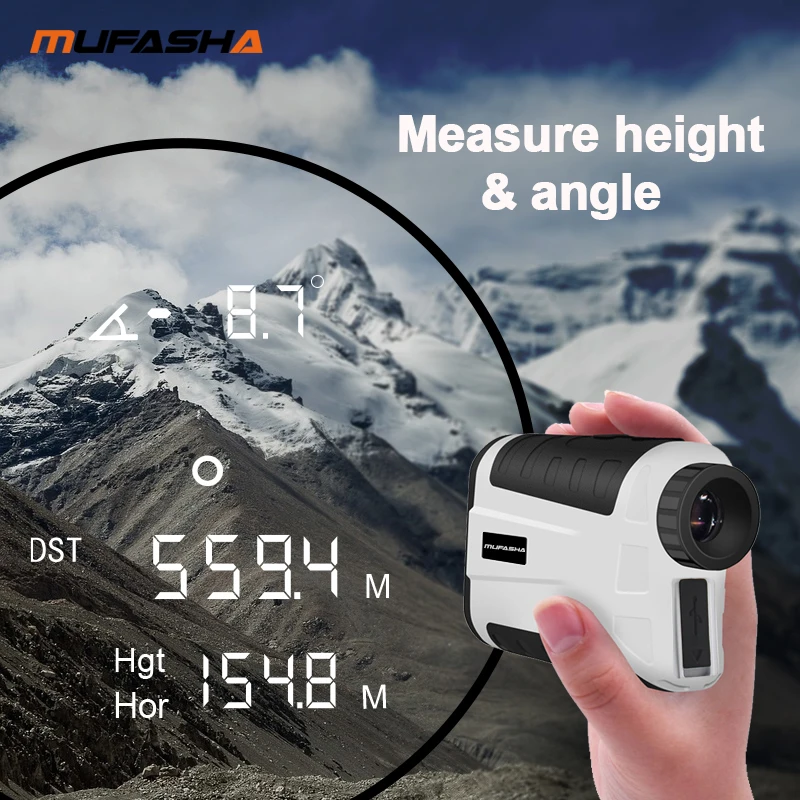 Imagem -02 - Mufasha-telêmetro a Laser Velocidade Altura Ângulo Medição Profissional Bateria de Lítio 700m 1000m 1300m