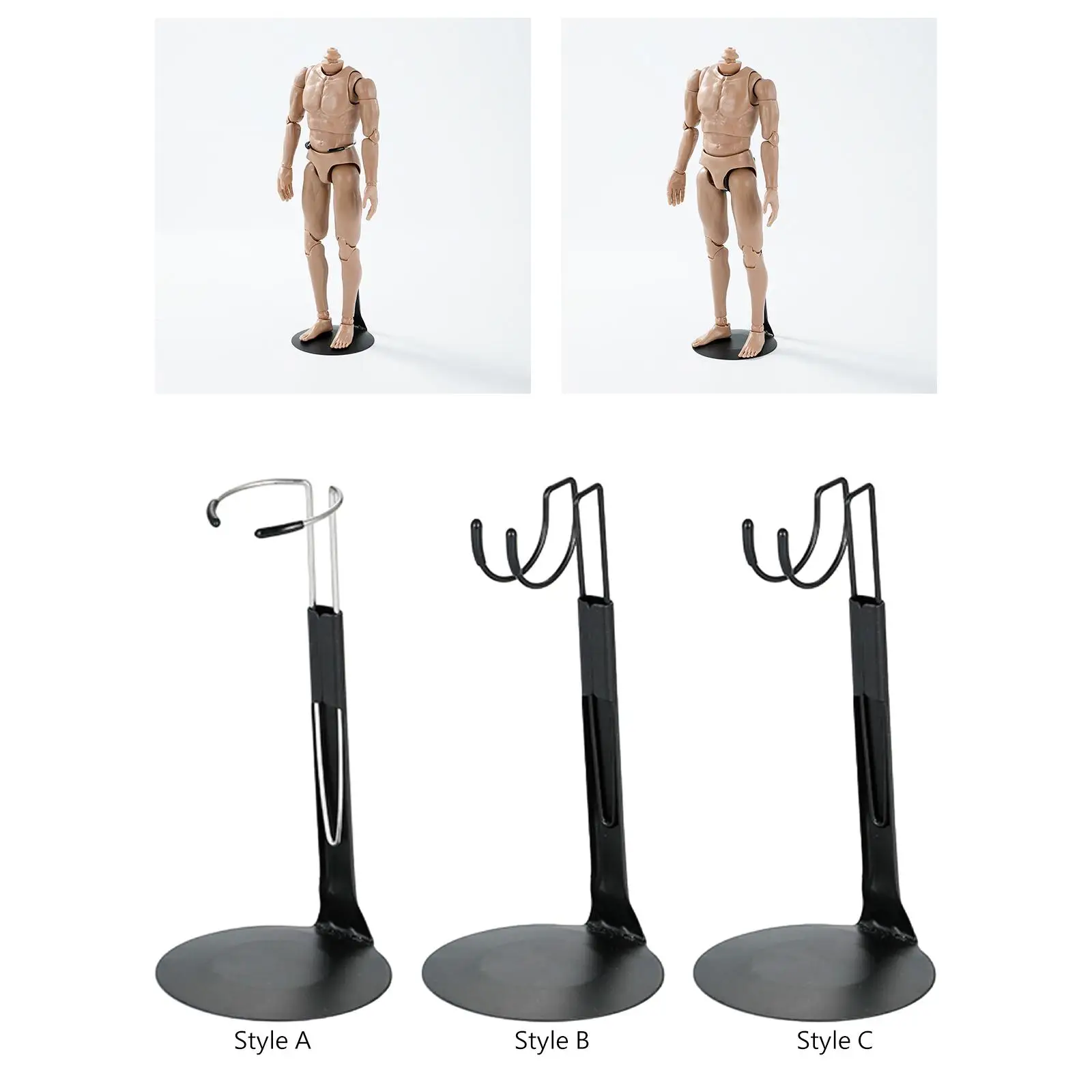 1/6 Doll Display Stand Adjustable Height Lightweight Portable Support Base for