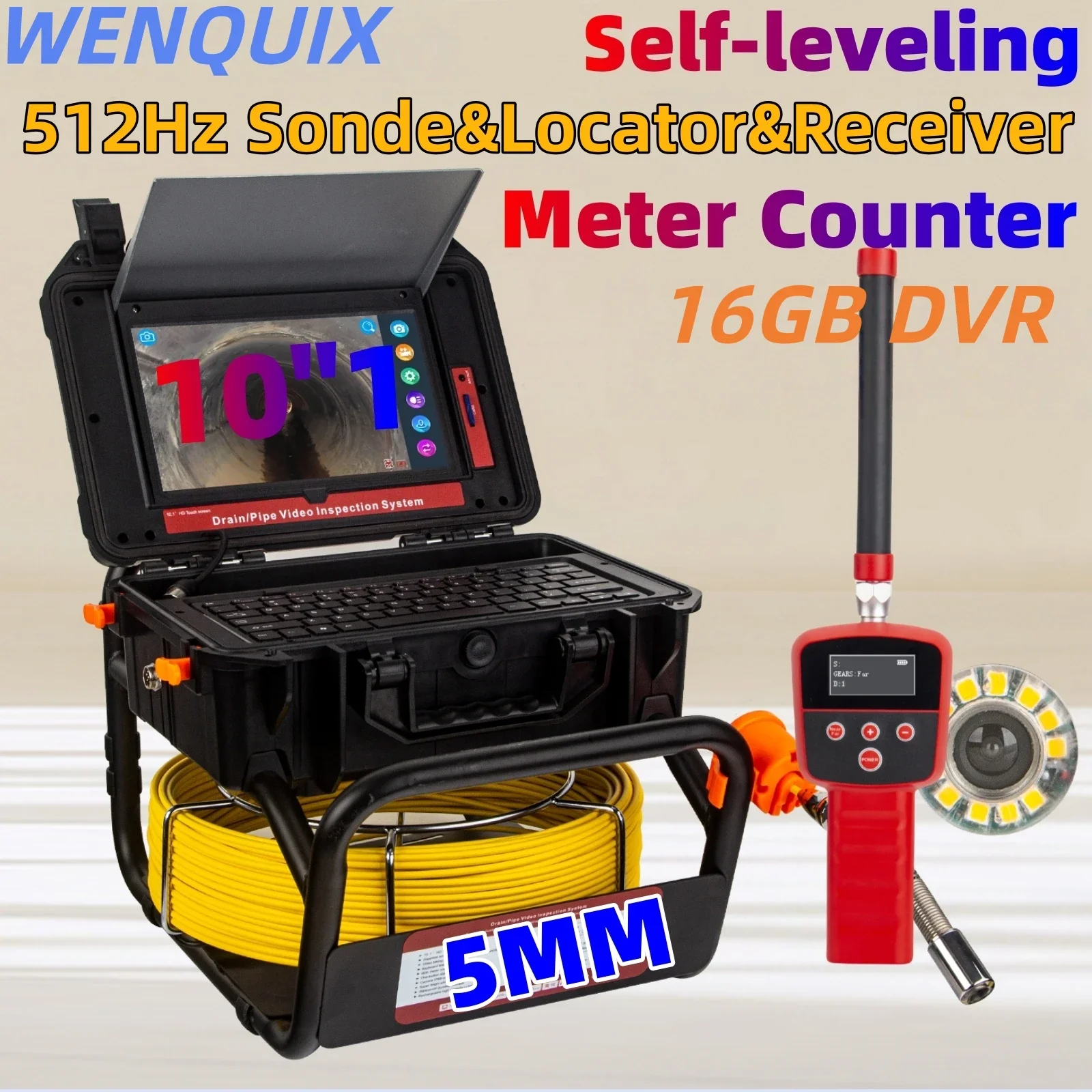WENQUIX Sewer Pipe Inspection Camera 10.1