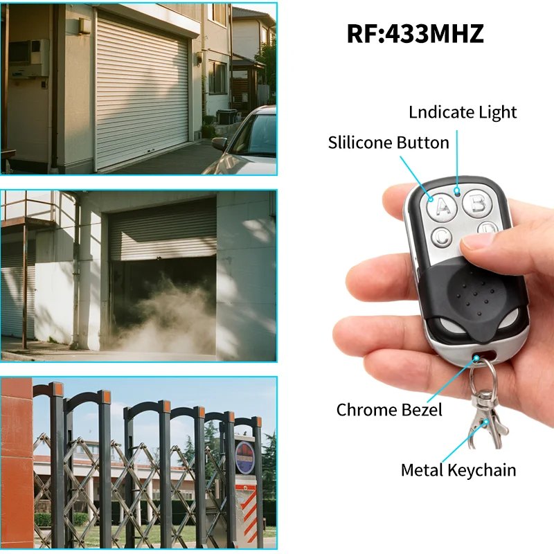 Mando a distancia Universal para garaje, duplicador remoto para puerta de garaje de 433 mhz, mando a distancia de 433 mhz para puerta de control de puerta de garaje