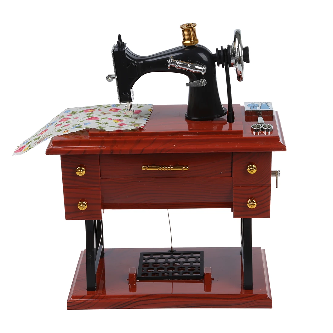 Wind Up Vintage Mini Sewing Machine Style Mechanical Music Box