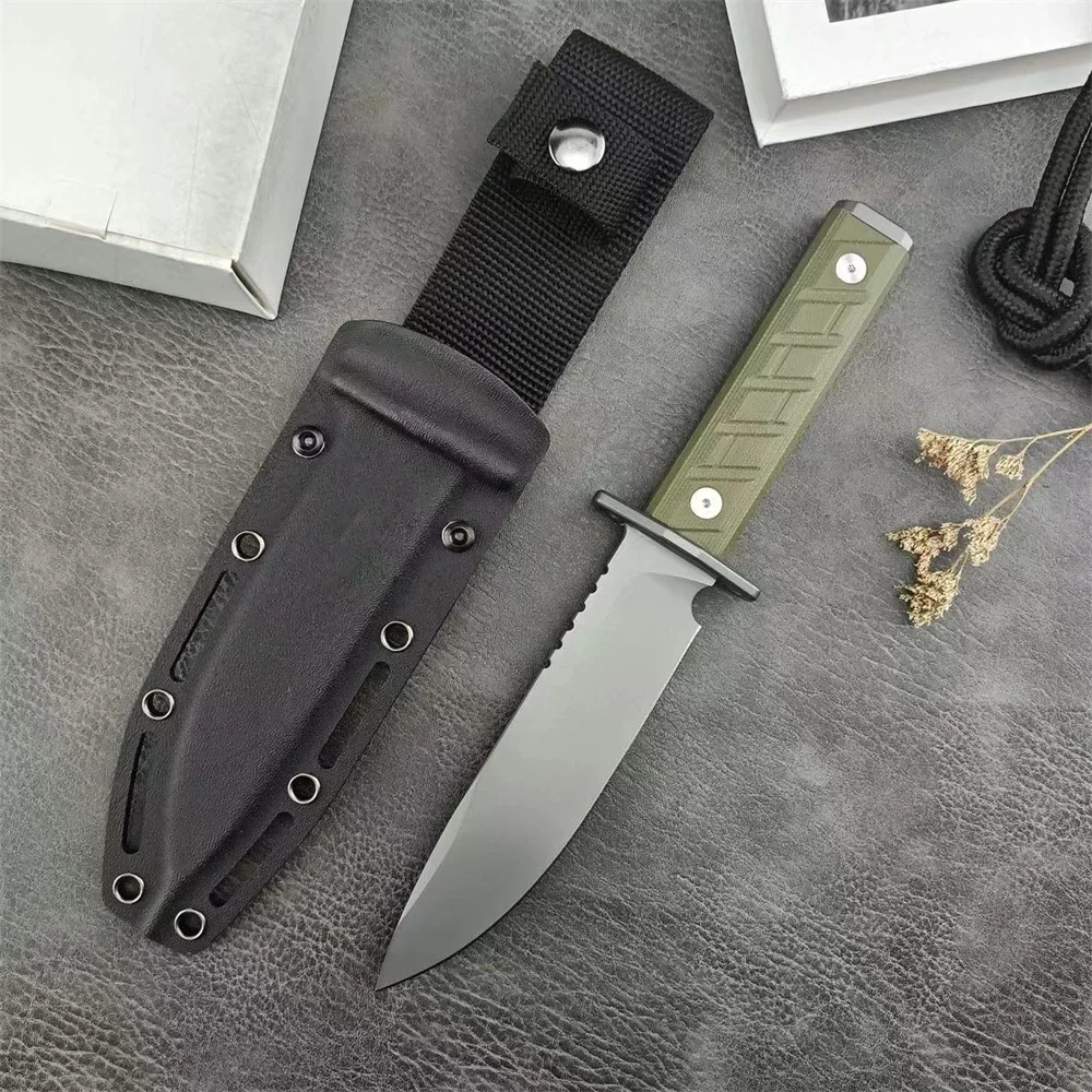 

Outdoor Straight Knife Model 0006 EDC Tool D2 Blade G10 Handle Tactical Hunting Camping Military Knife Portable W/ Kydex Sheath