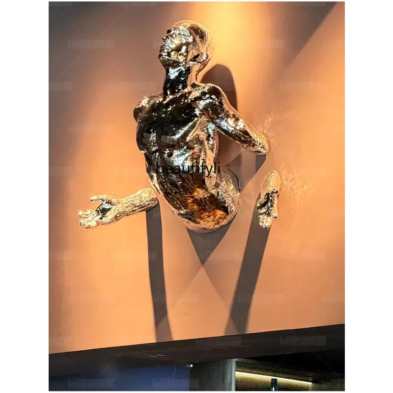a17 Creative Wall Hanging Muscle Man Large Ornament Figure Sculpture Bar Club Restaurant Store Decoration