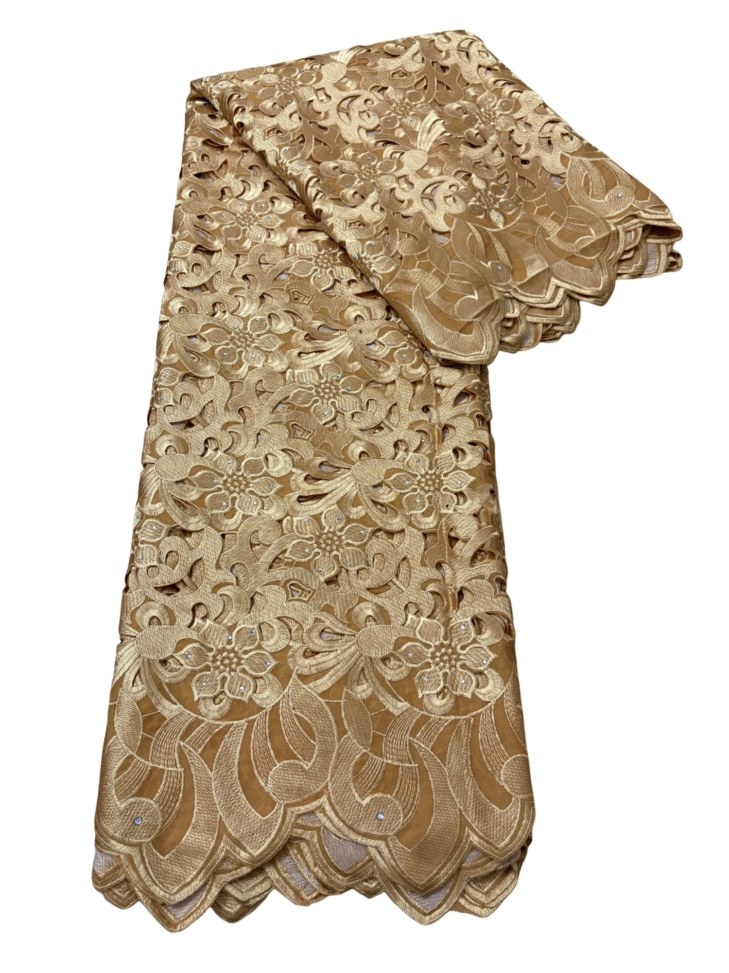 

White African Hand Hole Cutting 100% Cotton Lace Fabric 2025 High Quality Swiss Voile Fabrics Sewing Embroidered Dress For Women